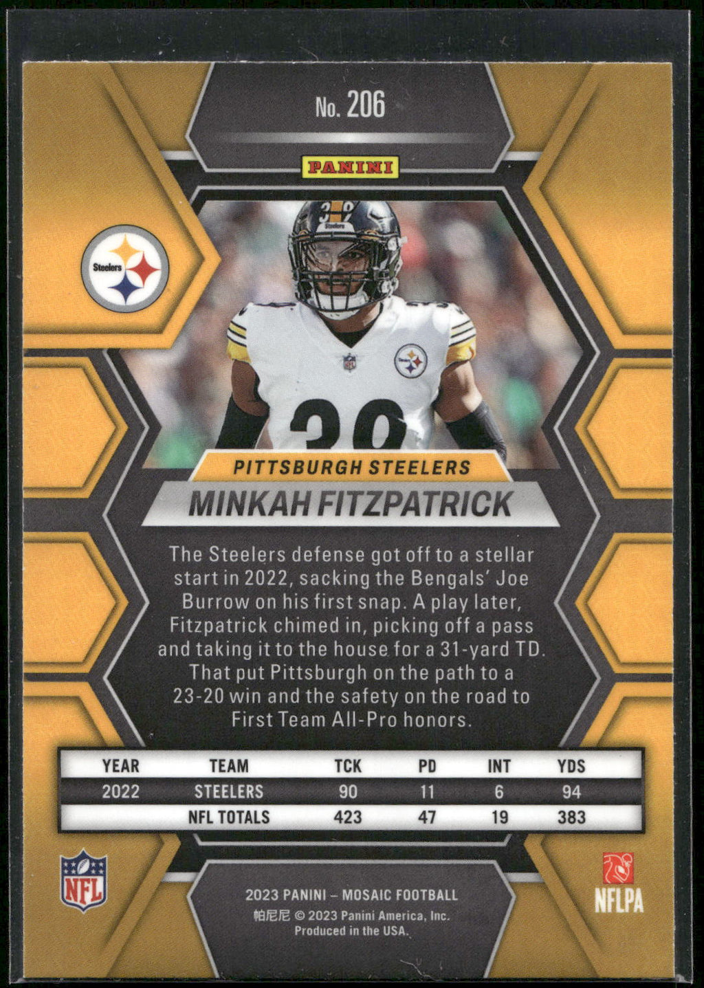 2023 Panini Mosaic #206 Minkah Fitzpatrick
