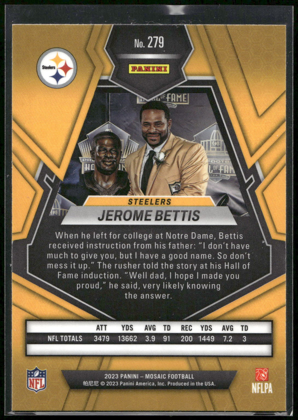 2023 Panini Mosaic #279 Jerome Bettis