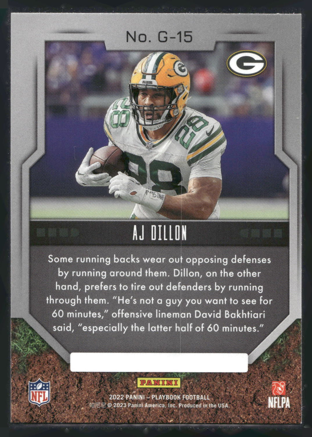 2022 Panini Playbook #G-15 AJ Dillon Grounding