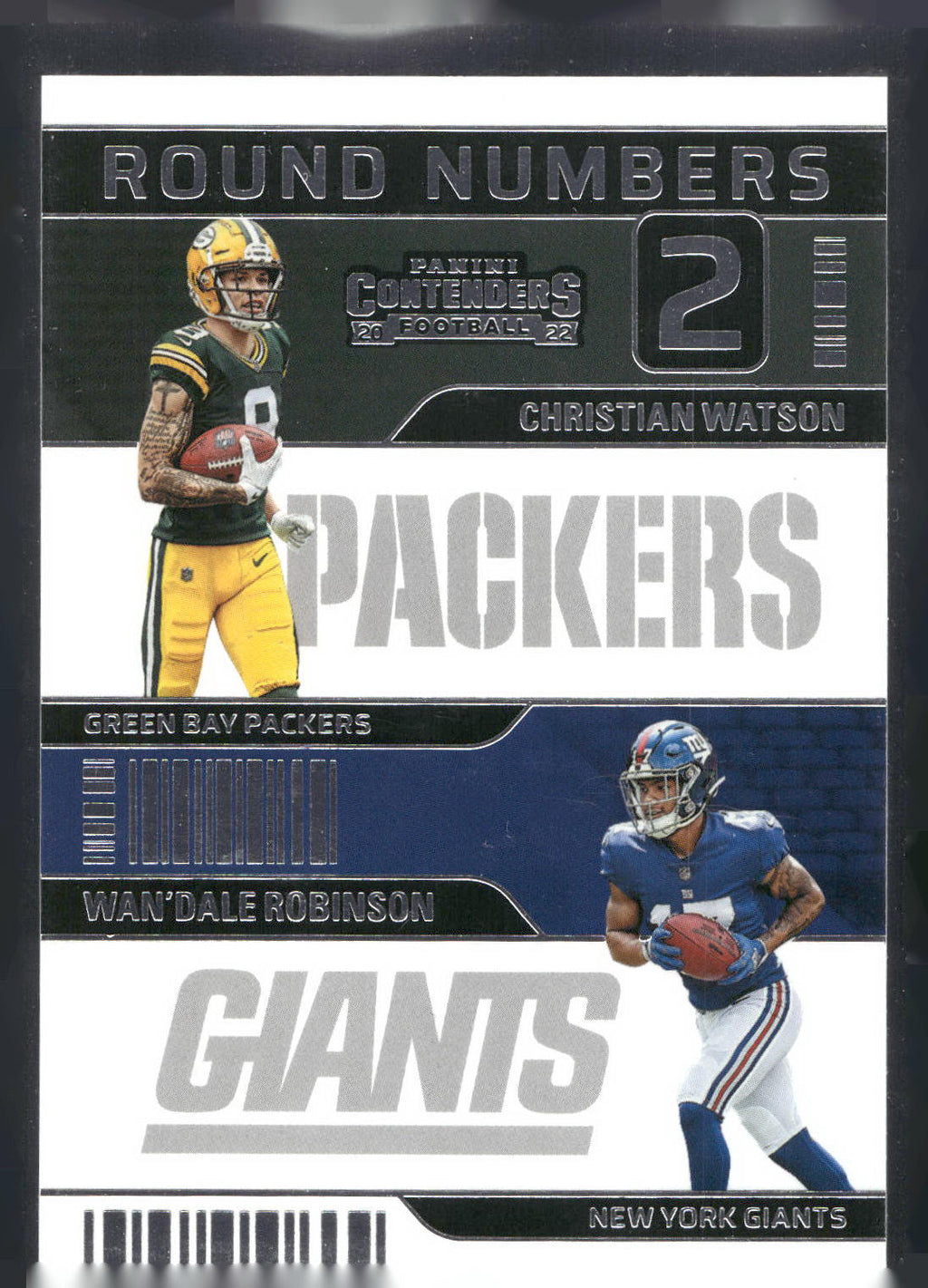 2022 Panini Contenders #RN-WR Christian Watson / Wan'Dale Robinson Round Numbers