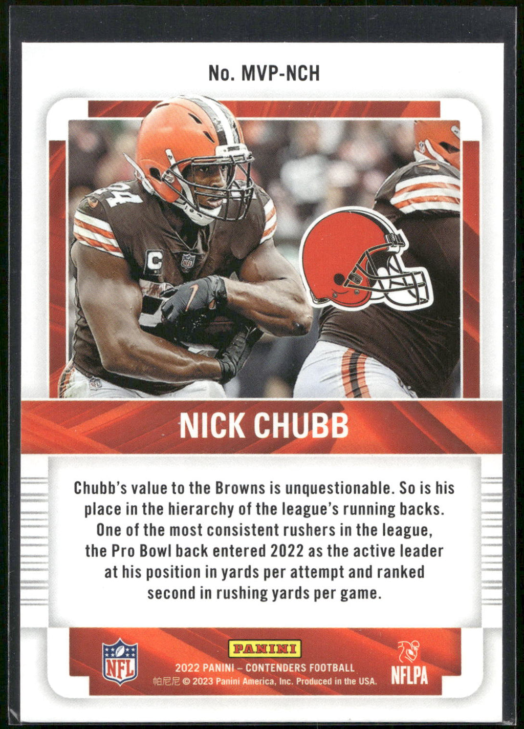 2022 Panini Contenders #MVP-NCH Nick Chubb MVP Contenders