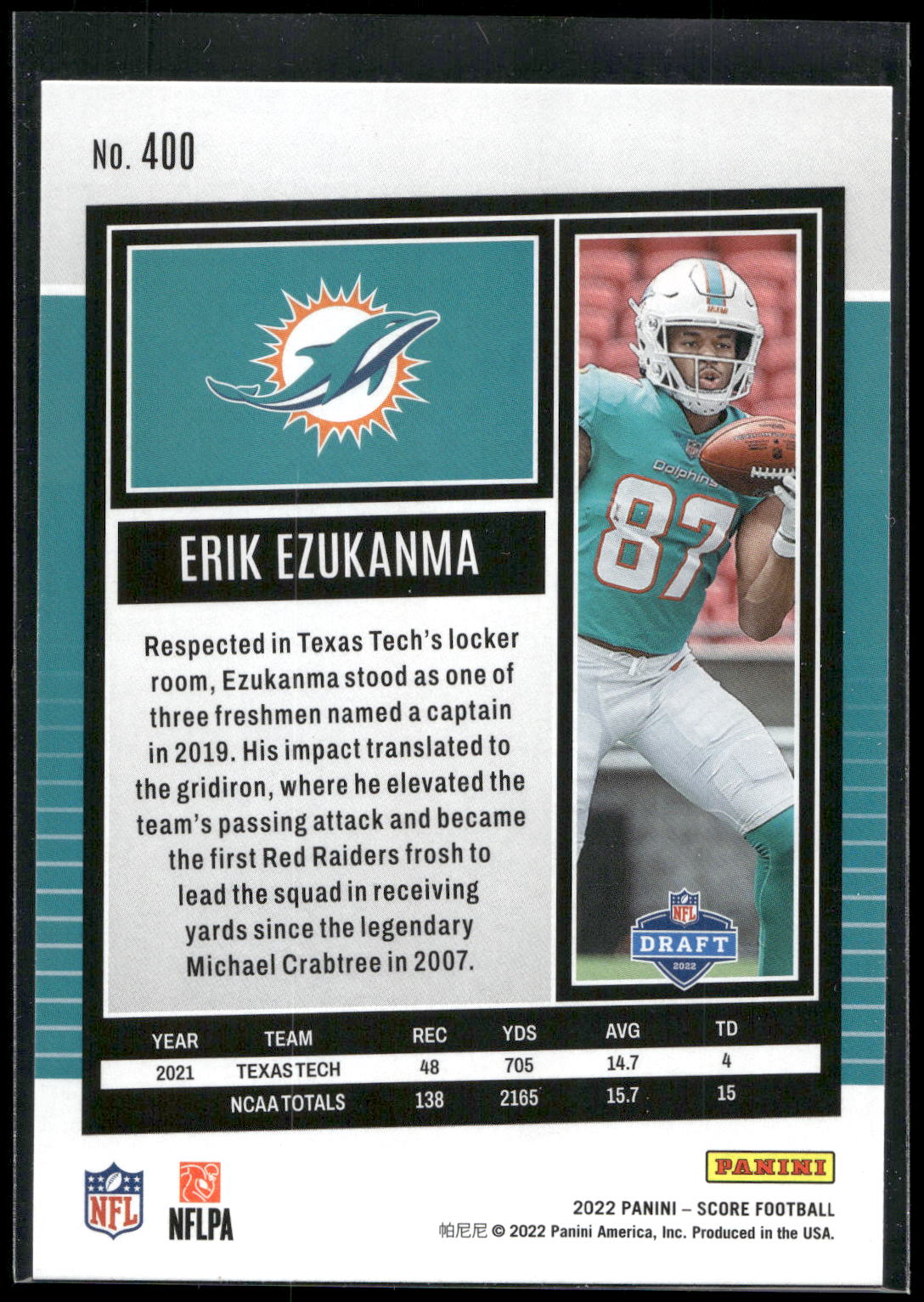 2022 Score #400 Erik Ezukanma