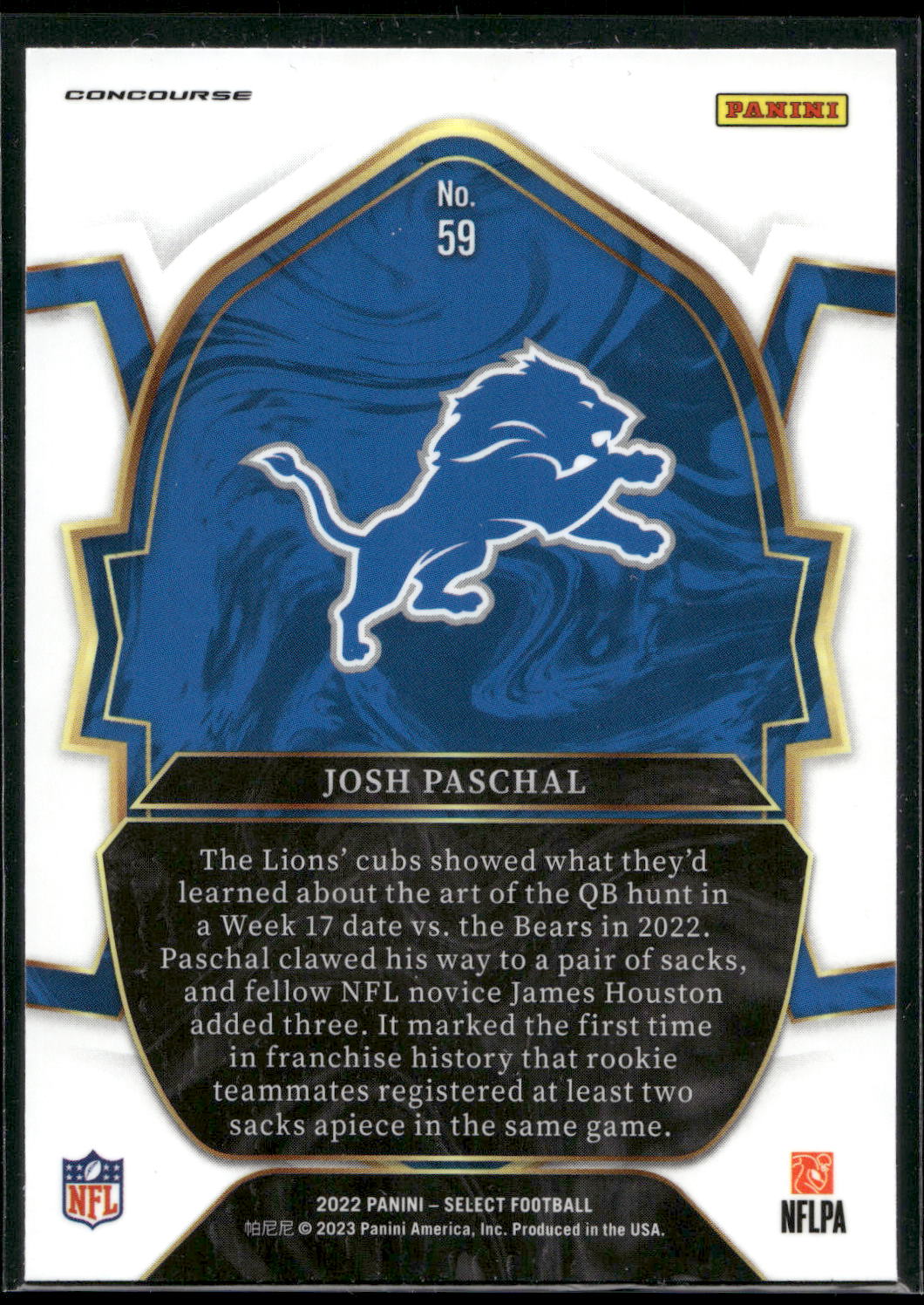 2022 Panini Select #59 Josh Paschal