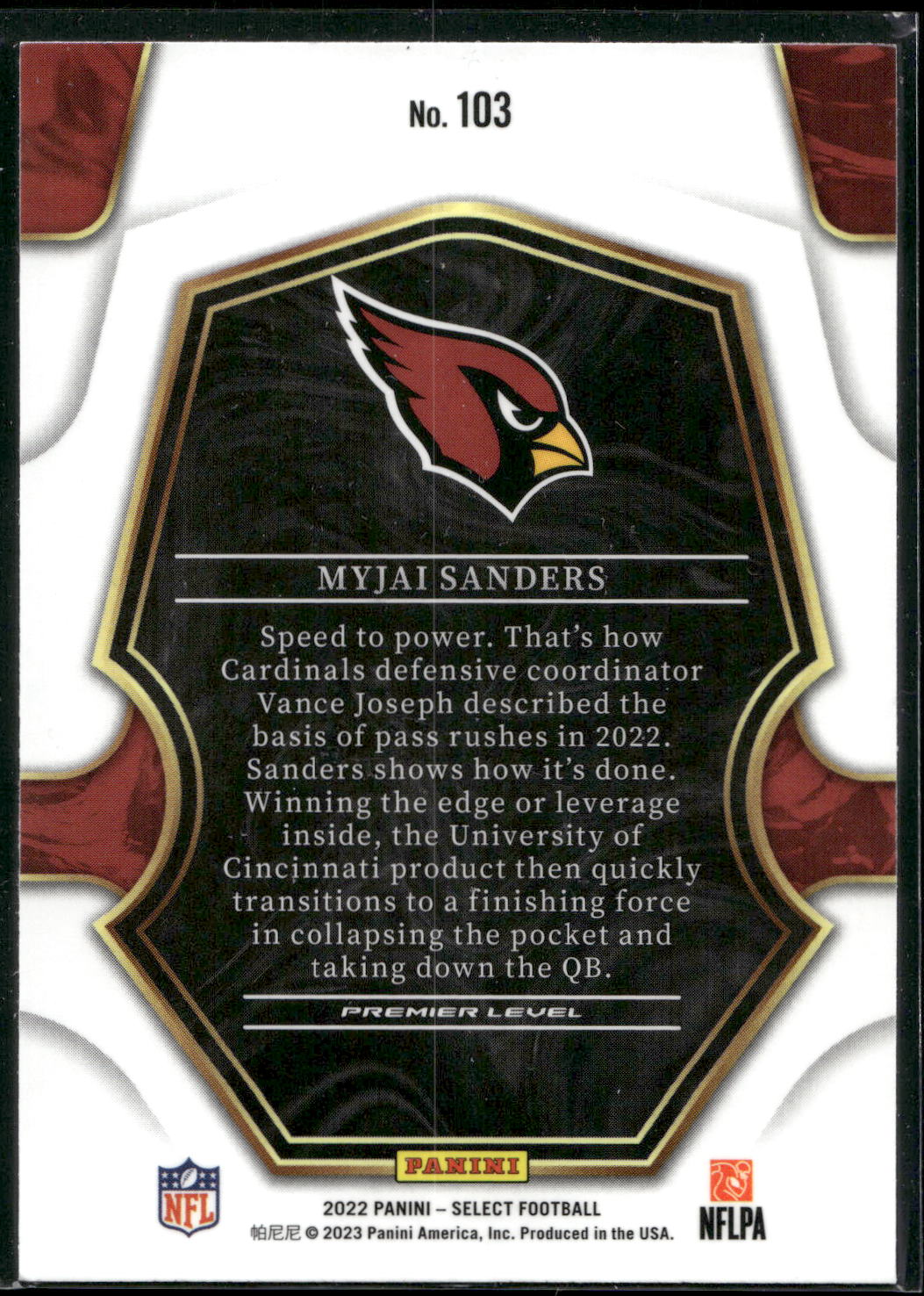 2022 Panini Select #103 Myjai Sanders
