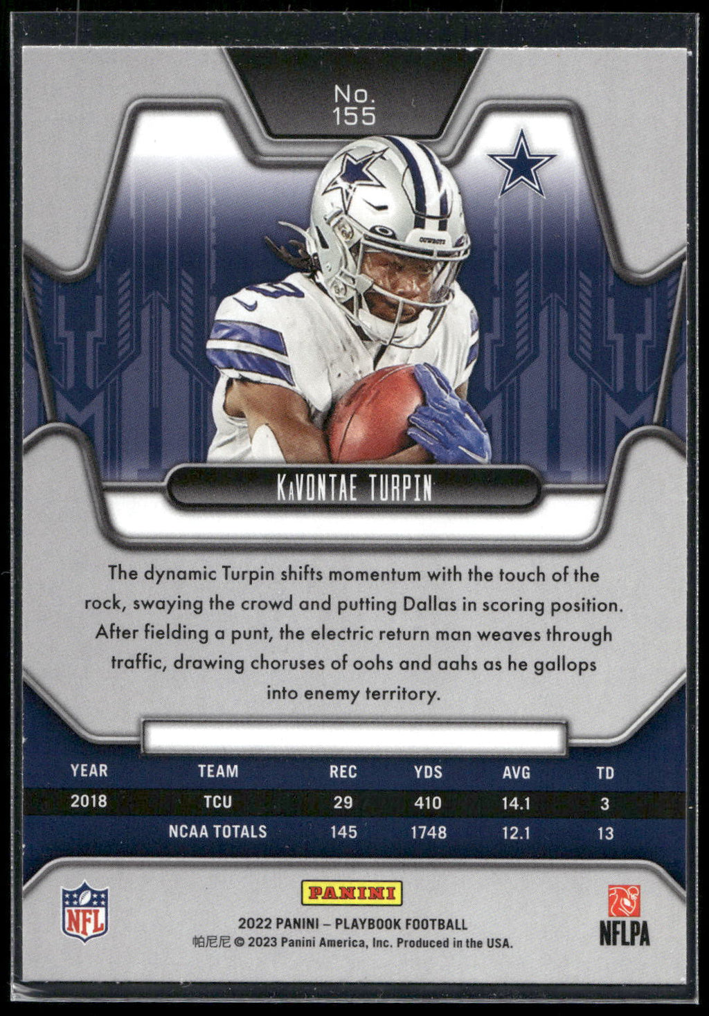 2022 Panini Playbook #155 KaVontae Turpin