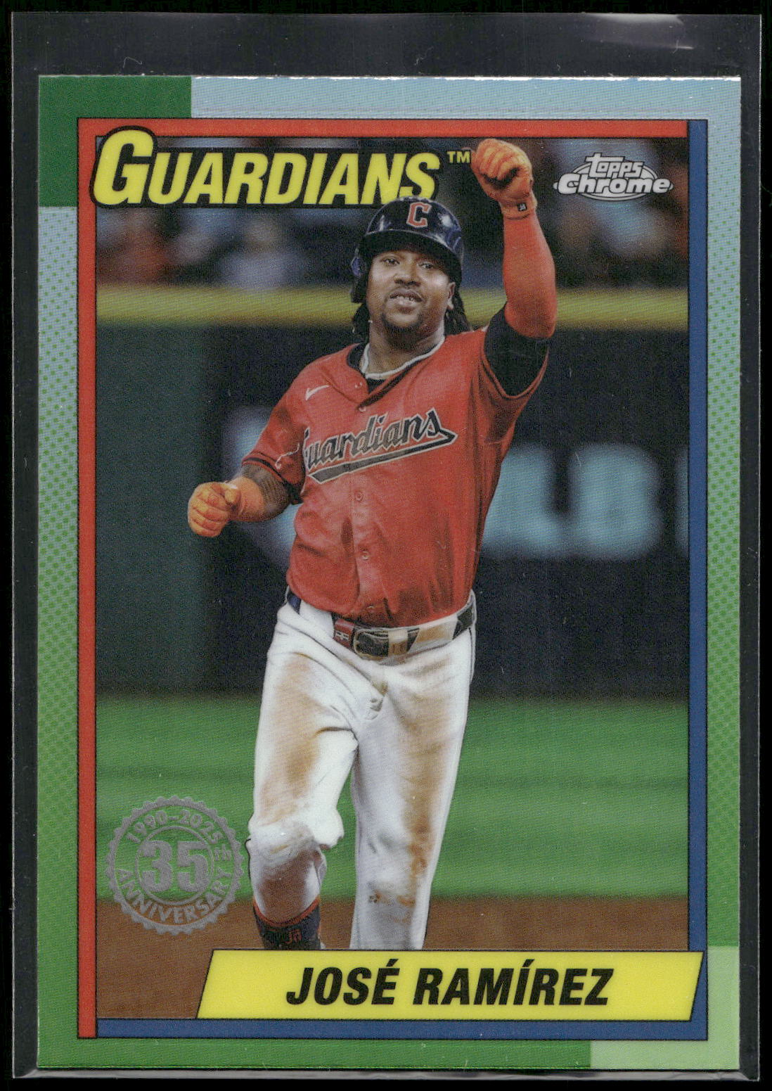 2025 Topps Chrome #90CB-5 Jose Ramirez 1990 Topps Baseball 35th Anniversary