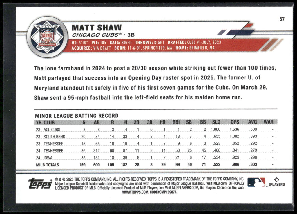 2025 Topps All-Star Game #57 Matt Shaw
