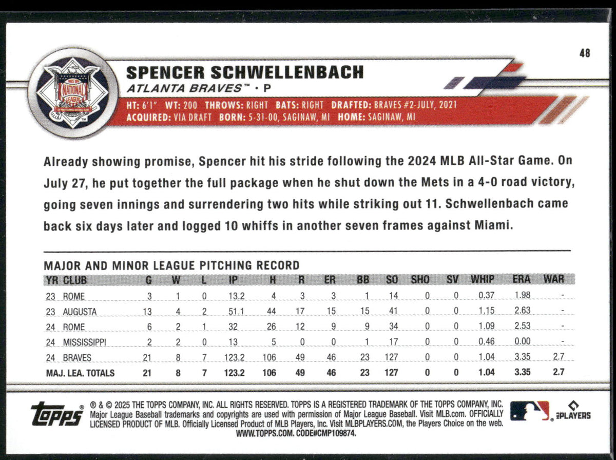 2025 Topps All-Star Game #48 Spencer Schwellenbach