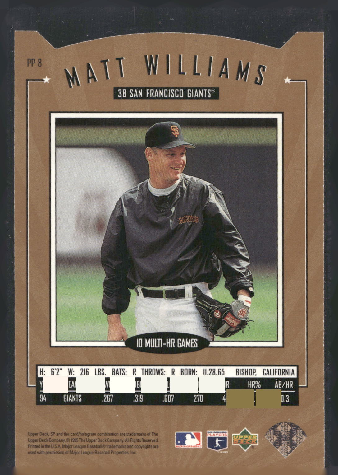 1995 SP #PP8 Matt Williams Platinum Power