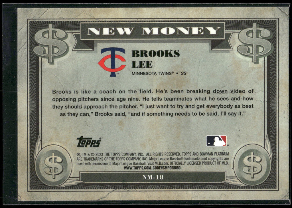 2023 Bowman Platinum #NM-18 Brooks Lee New Money