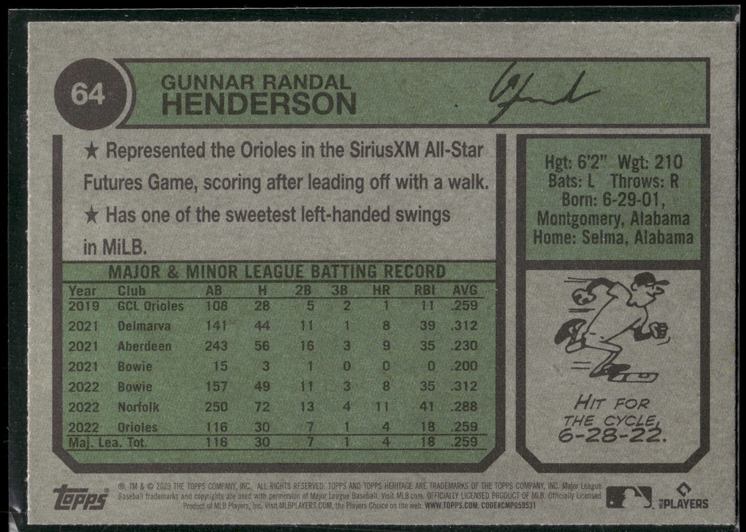2023 Topps Heritage #64 Gunnar Henderson