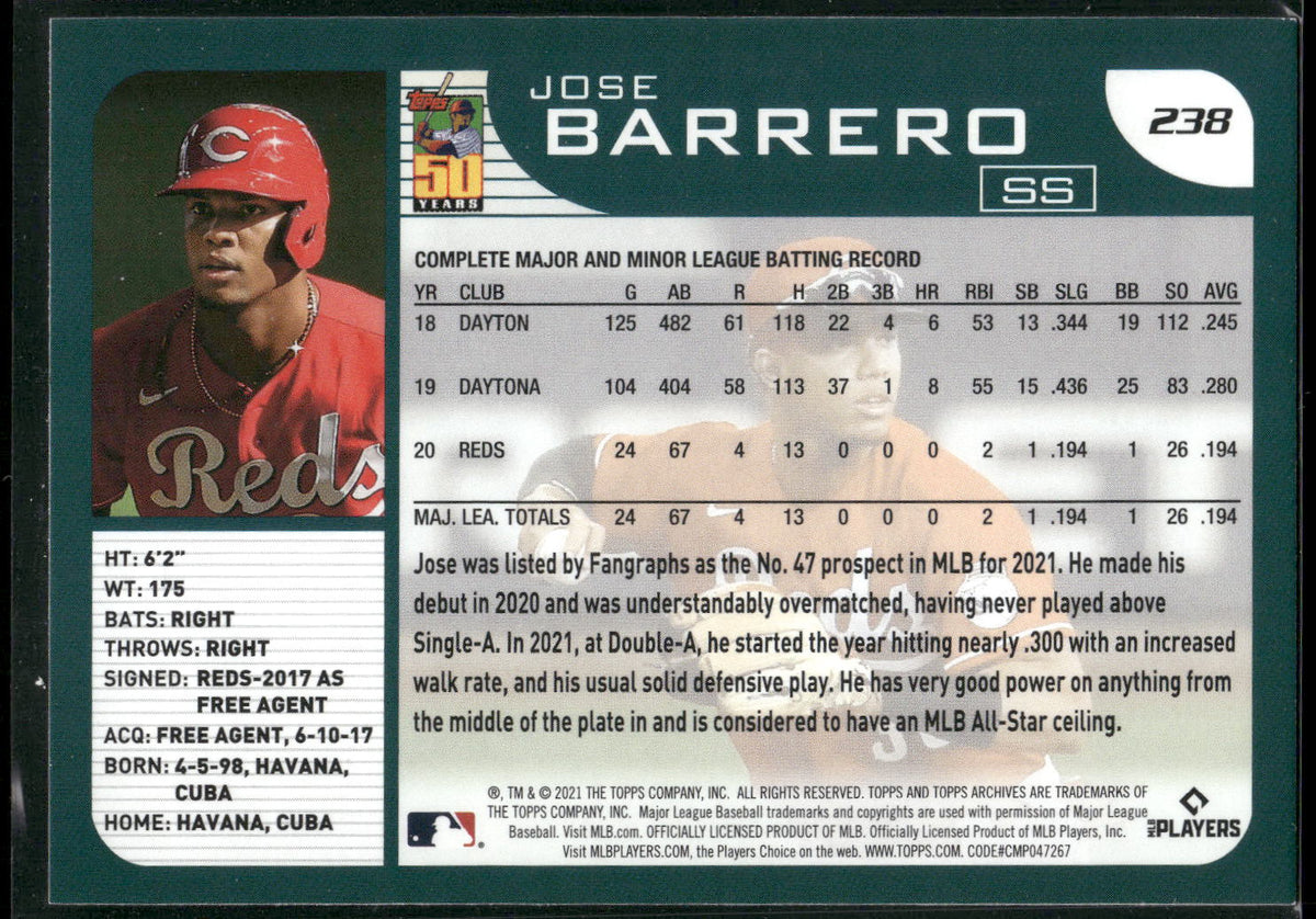 2021 Topps Archives #238 Jose Barrero