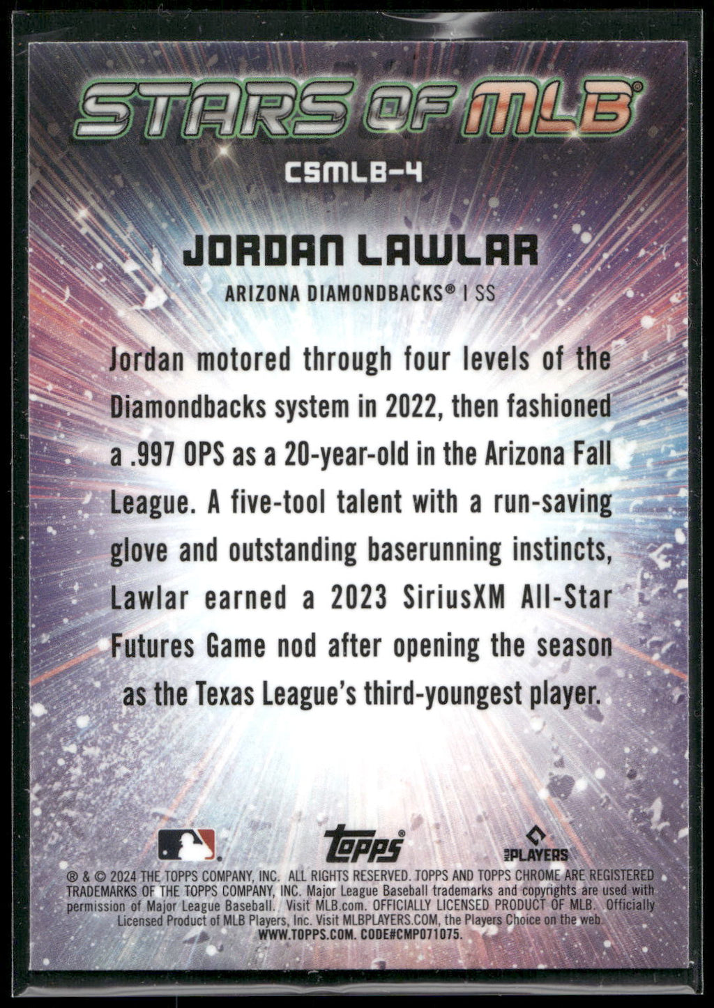 2024 Topps #CSMLB-4 Jordan Lawlar Stars of MLB Chrome