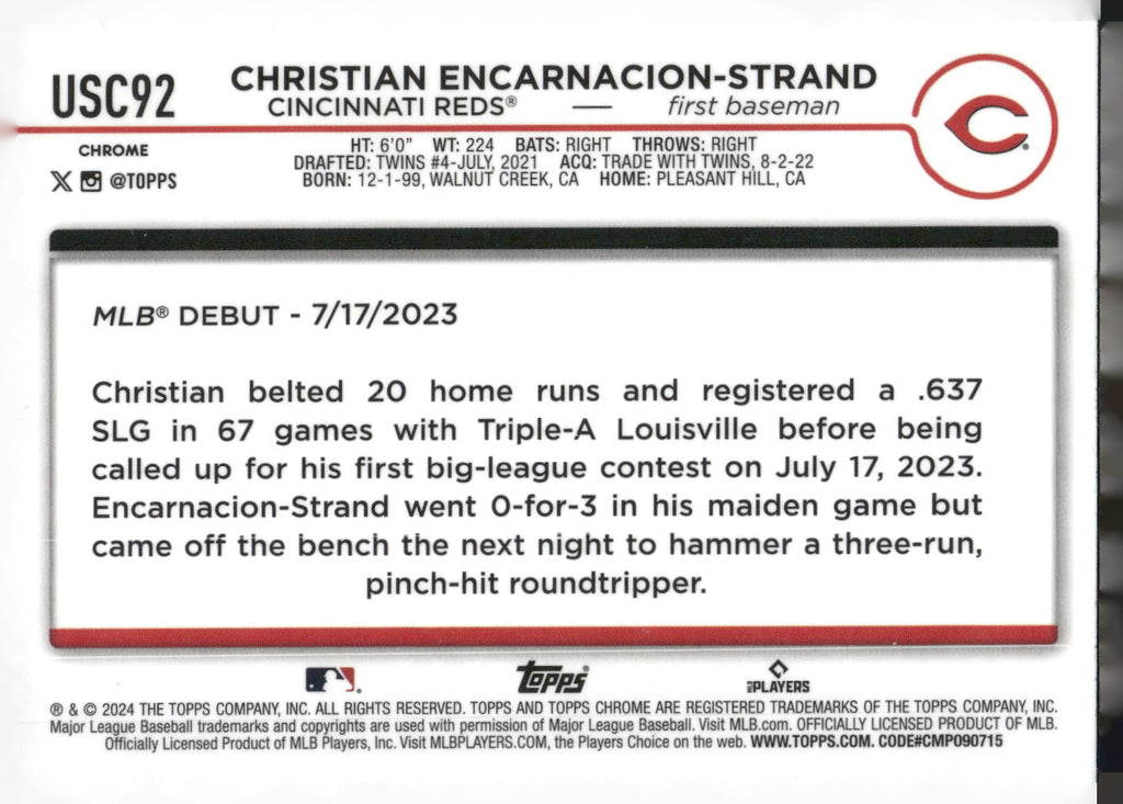 2024 Topps Chrome Update #USC92 Christian Encarnacion-Strand