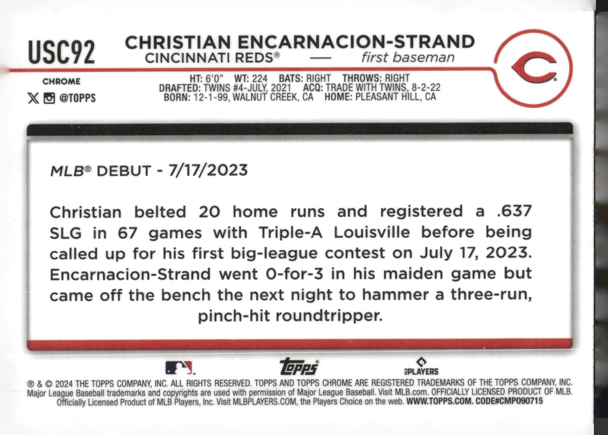 2024 Topps Chrome Update #USC92 Christian Encarnacion-Strand