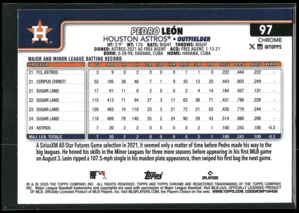 2025 Topps Chrome #97 Pedro León