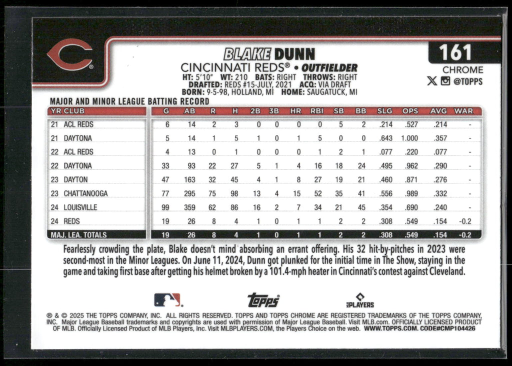 2025 Topps Chrome #161 Blake Dunn