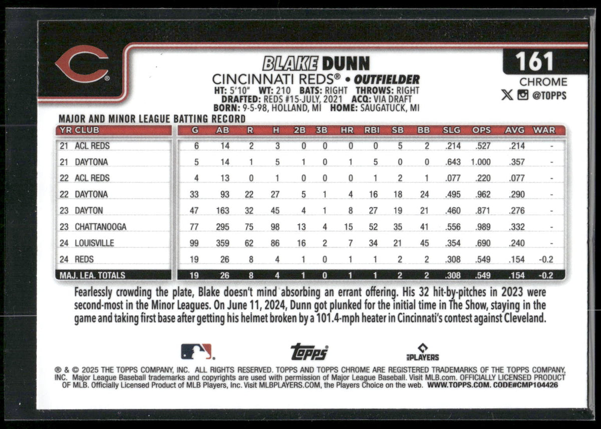 2025 Topps Chrome #161 Blake Dunn