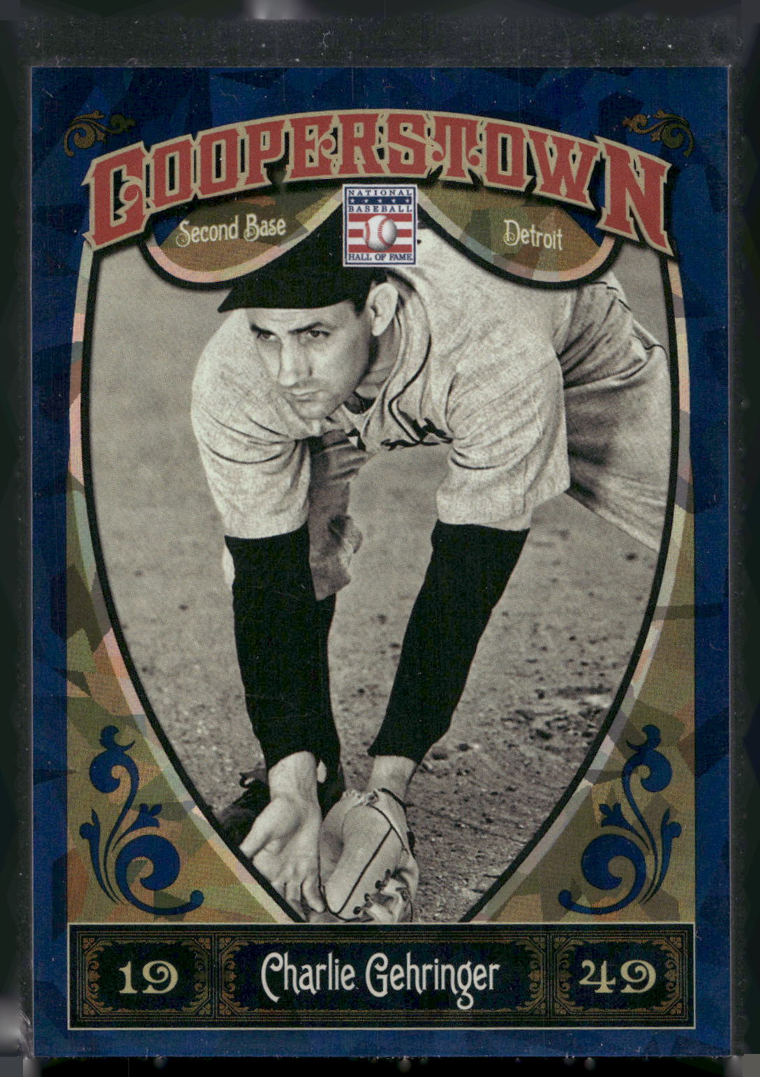 2013 Panini Cooperstown #46 Charlie Gehringer Blue Crystal #/499