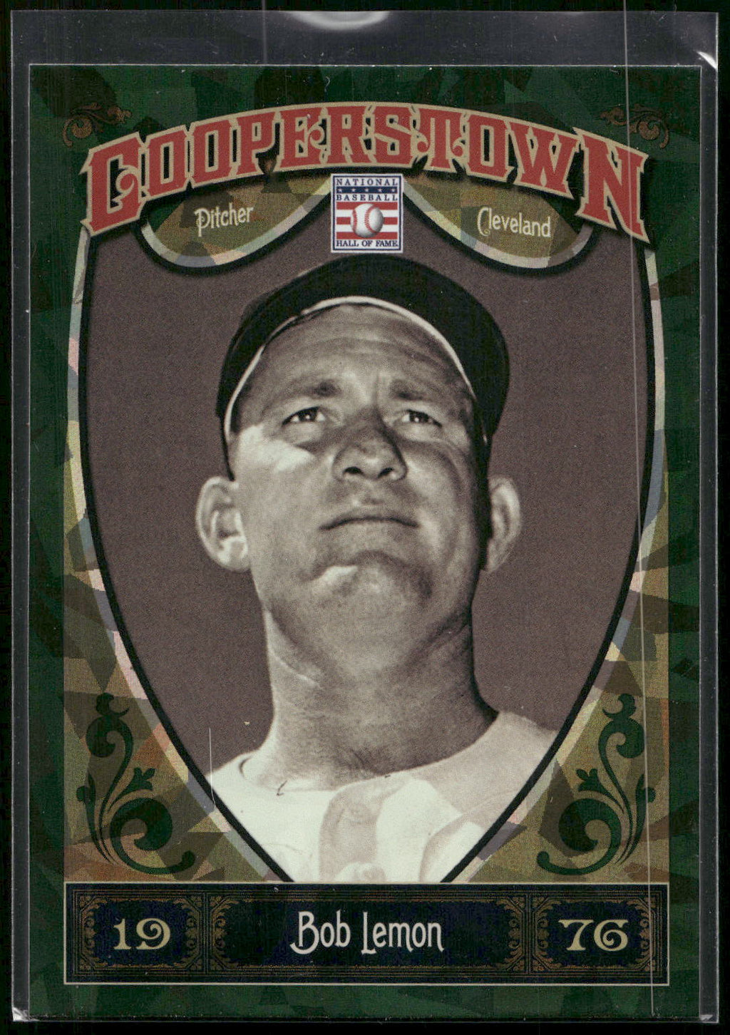2013 Panini Cooperstown #49 Bob Lemon Green Crystal