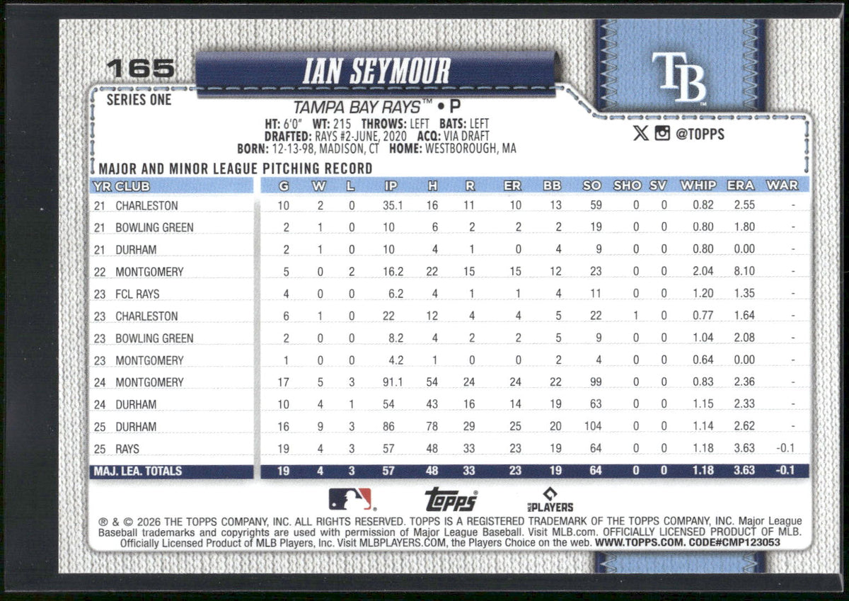 2026 Topps #165 Ian Seymour