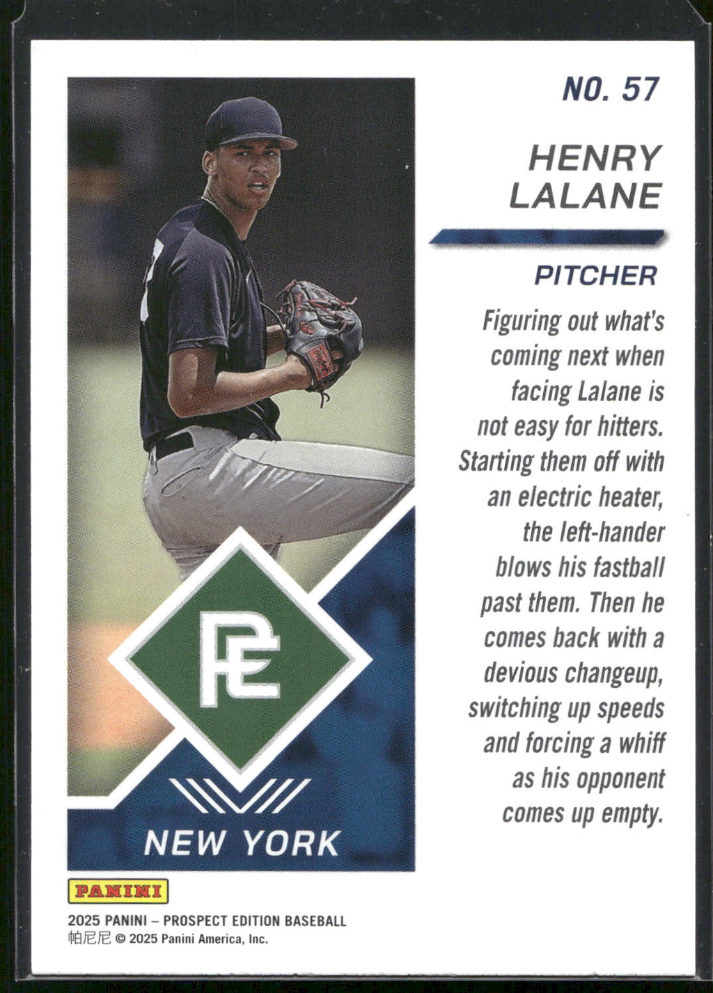 2025 Panini Prospect Edition #57 Henry Lalane