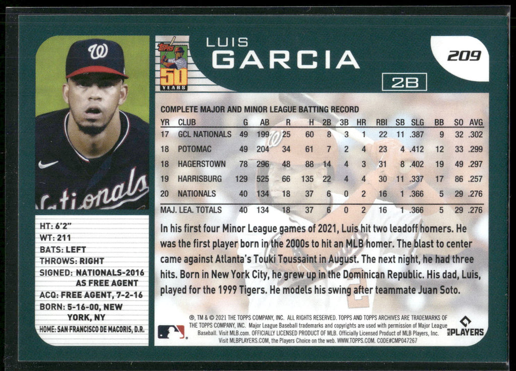 2021 Topps Archives #209 Luis Garcia