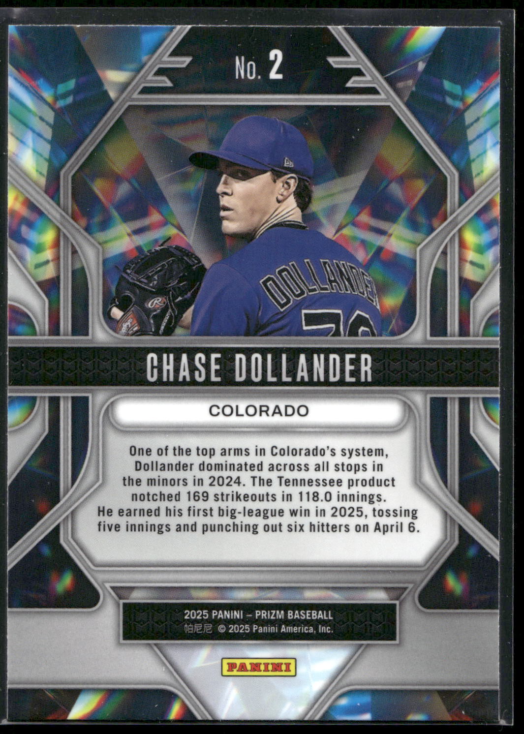 2025 Panini Prizm #2 Chase Dollander Prizmatic