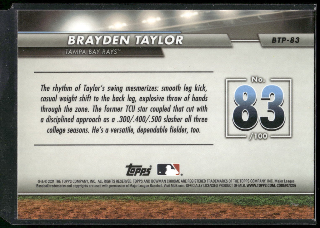 2024 Bowman #BTP-83 Brayden Taylor Bowman Scouts' Top 100