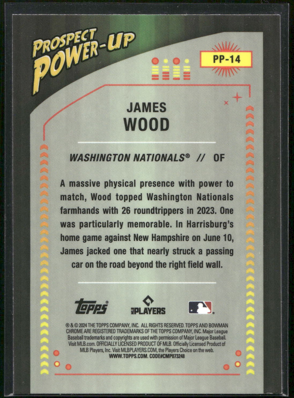 2024 Bowman #PP-14 James Wood Prospect Power-Up