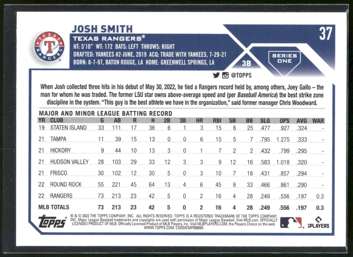 2023 Topps #37 Josh Smith