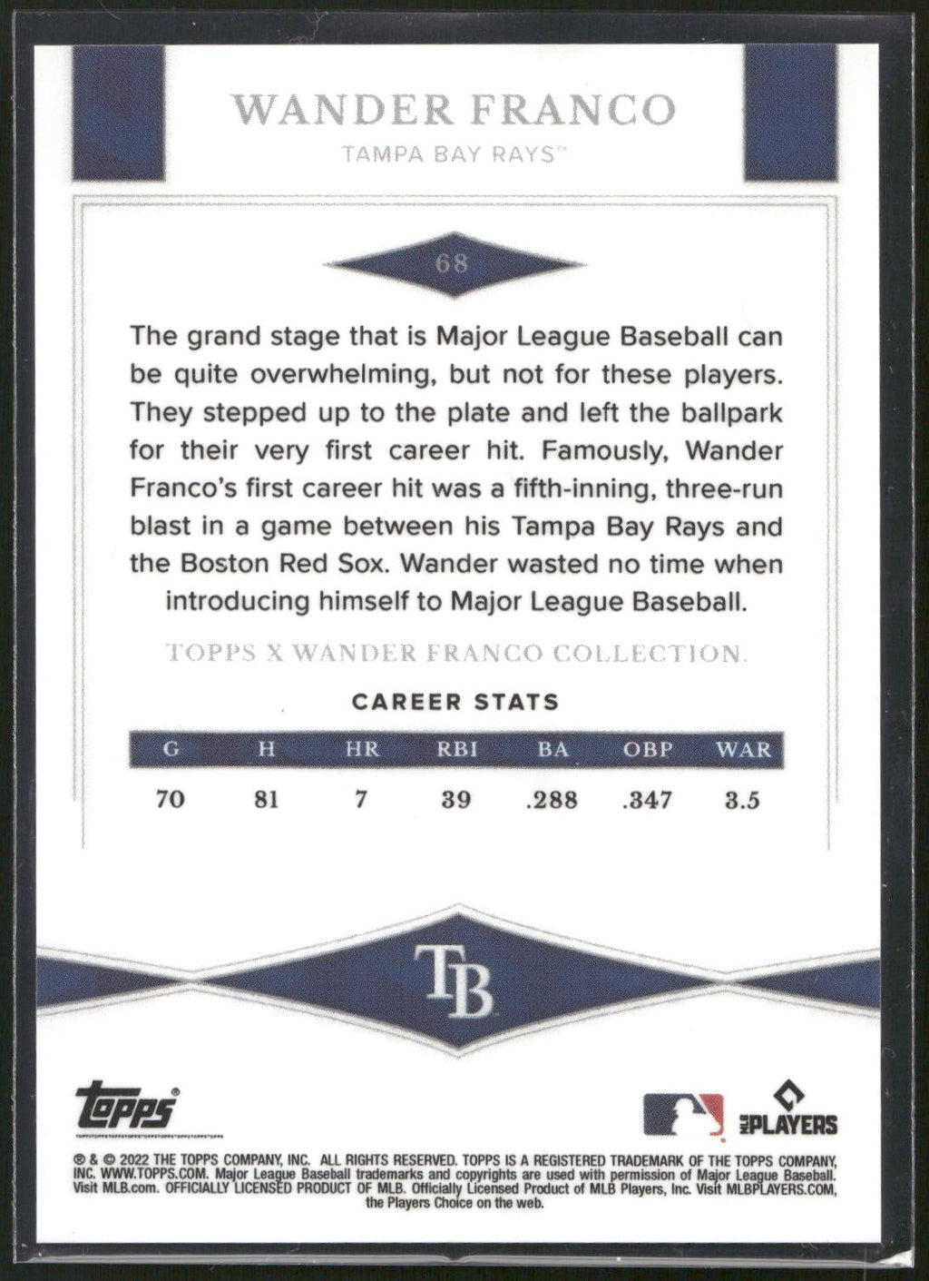 2022 Topps x Wander Franco #68 Wander Franco