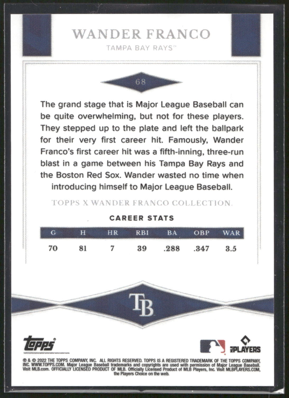 2022 Topps x Wander Franco #68 Wander Franco