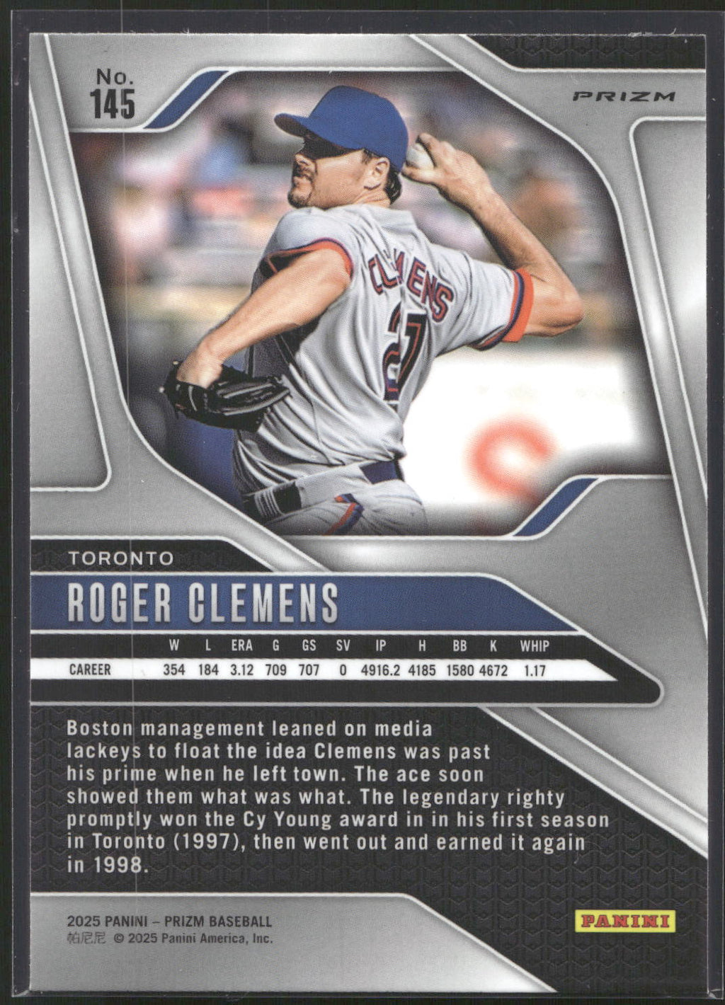 2025 Panini Prizm #145 Roger Clemens Green Ice Prizms