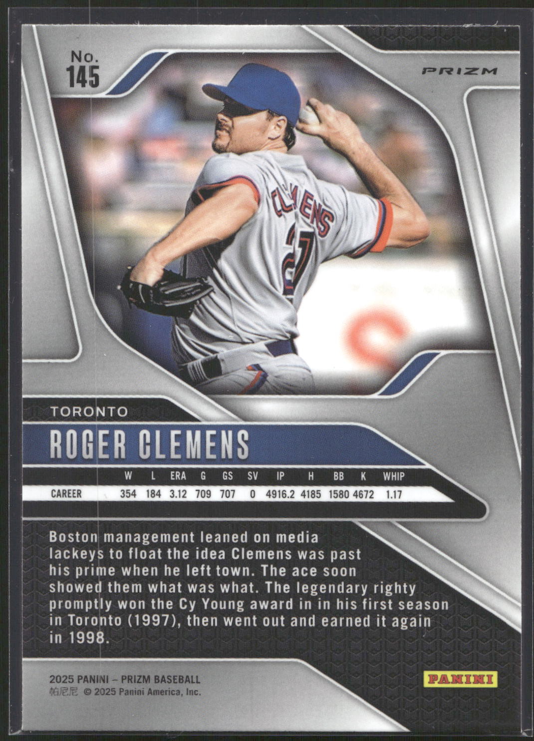 2025 Panini Prizm #145 Roger Clemens Green Ice Prizms