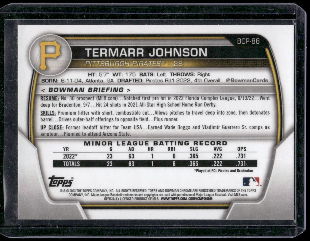 2023 Bowman #BCP-88 Termarr Johnson Chrome Prospects