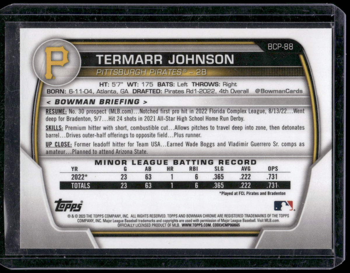 2023 Bowman #BCP-88 Termarr Johnson Chrome Prospects