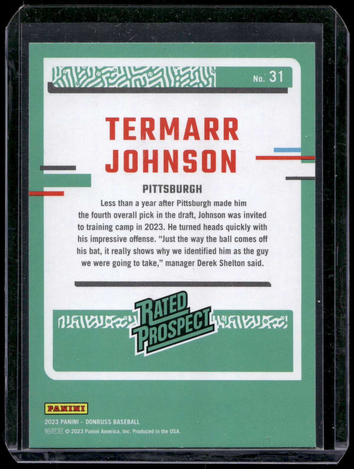 2023 Donruss #31 Termarr Johnson