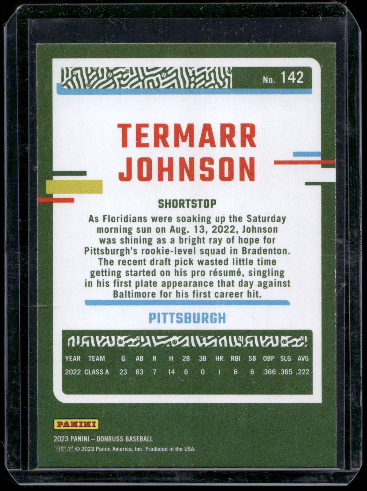 2023 Donruss #142 Termarr Johnson