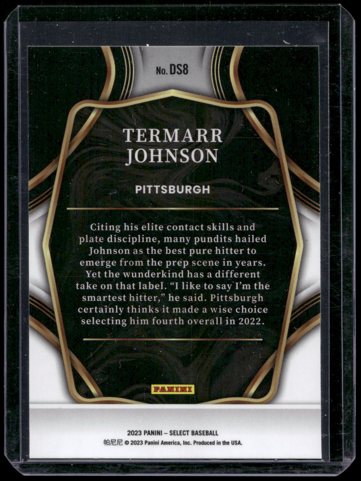 2023 Panini Select #DS8 Termarr Johnson Draft Selections