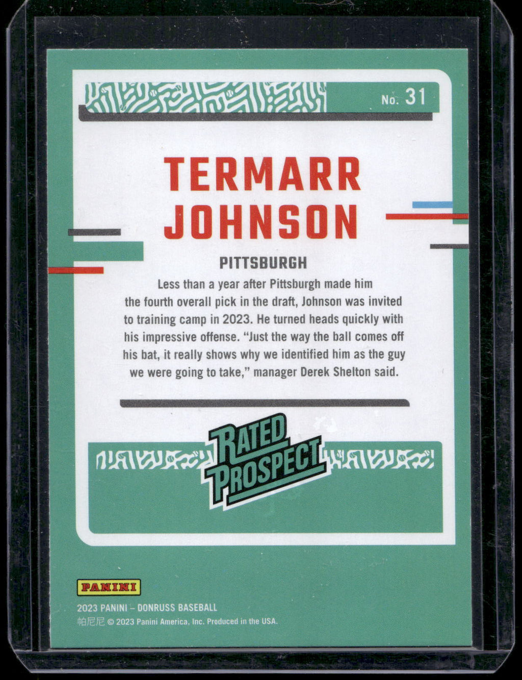 2023 Donruss #31 Termarr Johnson