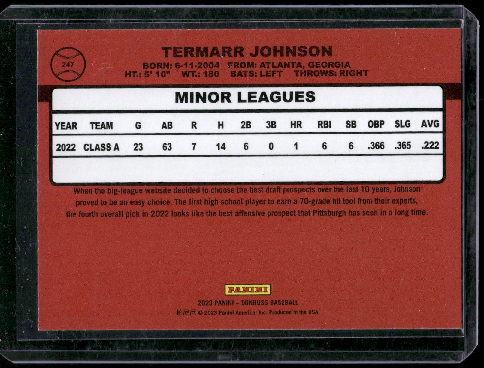 2023 Donruss #247 Termarr Johnson