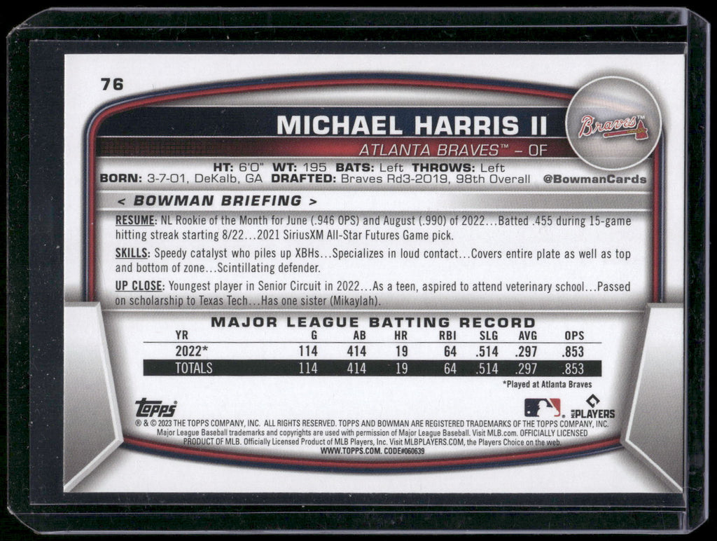 2023 Bowman #76 Michael Harris II