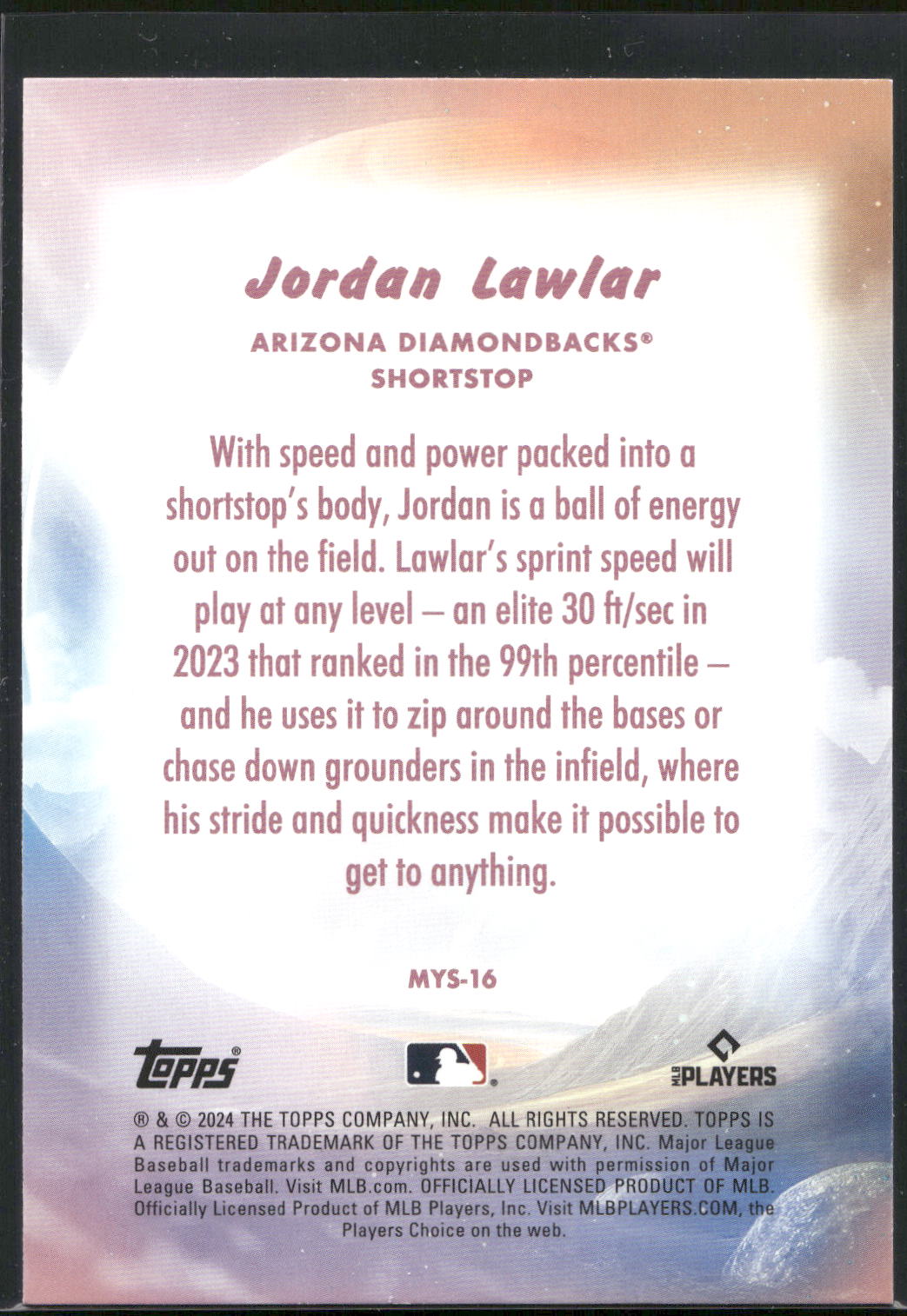2024 Topps Update #MYS-16 Jordan Lawlar Mystical
