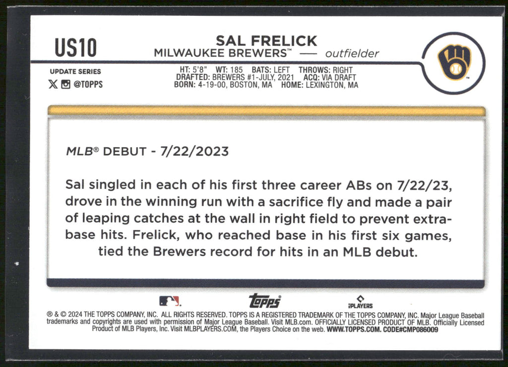 2024 Topps Update #US10 Sal Frelick
