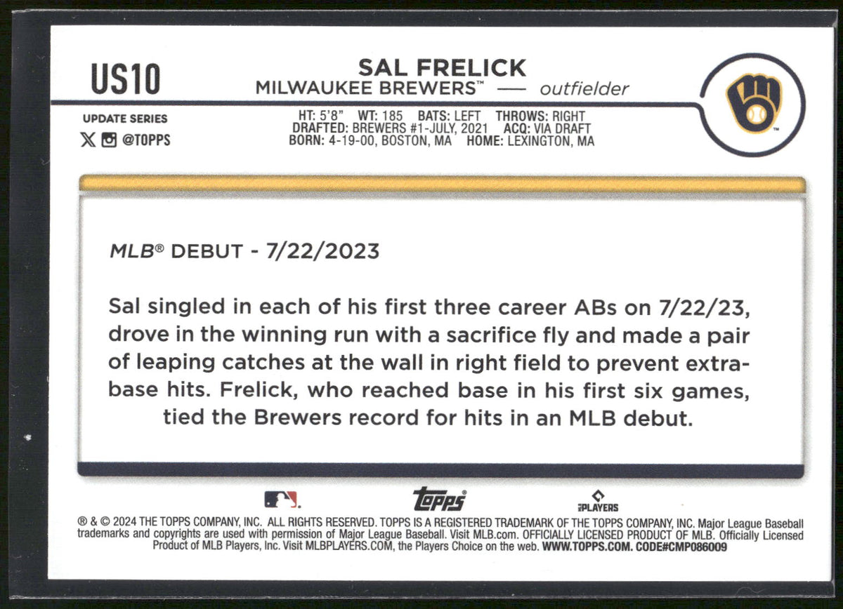 2024 Topps Update #US10 Sal Frelick