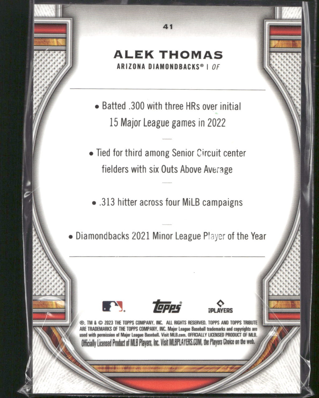 2023 Topps Tribute #41 Alek Thomas