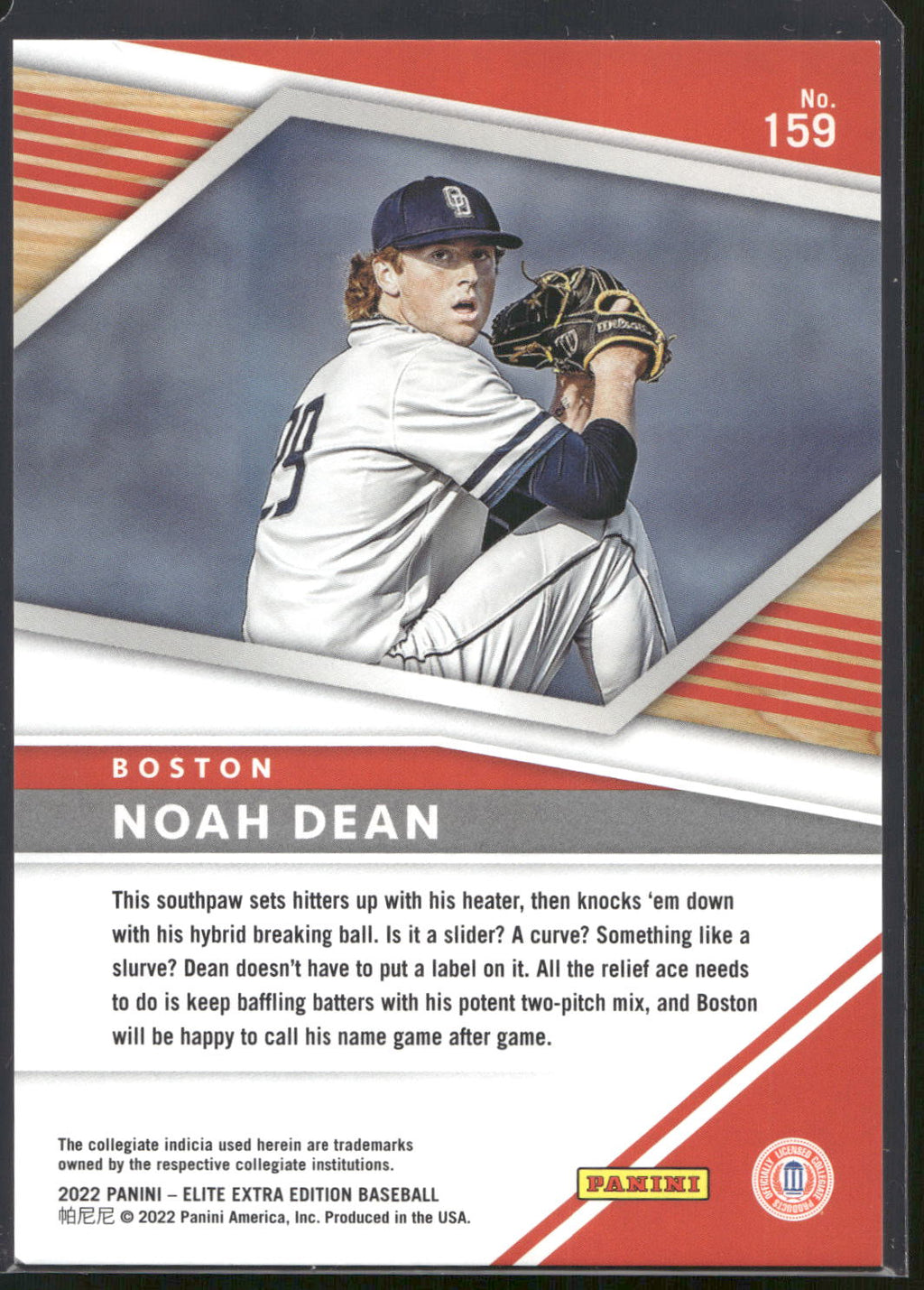 2022 Panini Elite Extra Edition #159 Noah Dean Status Green #/499
