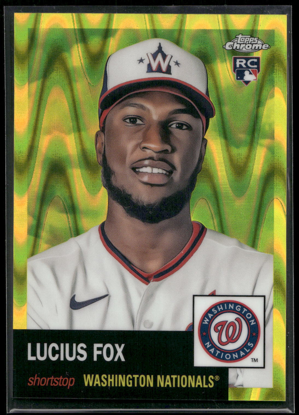 2022 Topps Chrome Platinum Anniversary #476 Lucius Fox Yellow RayWave /250