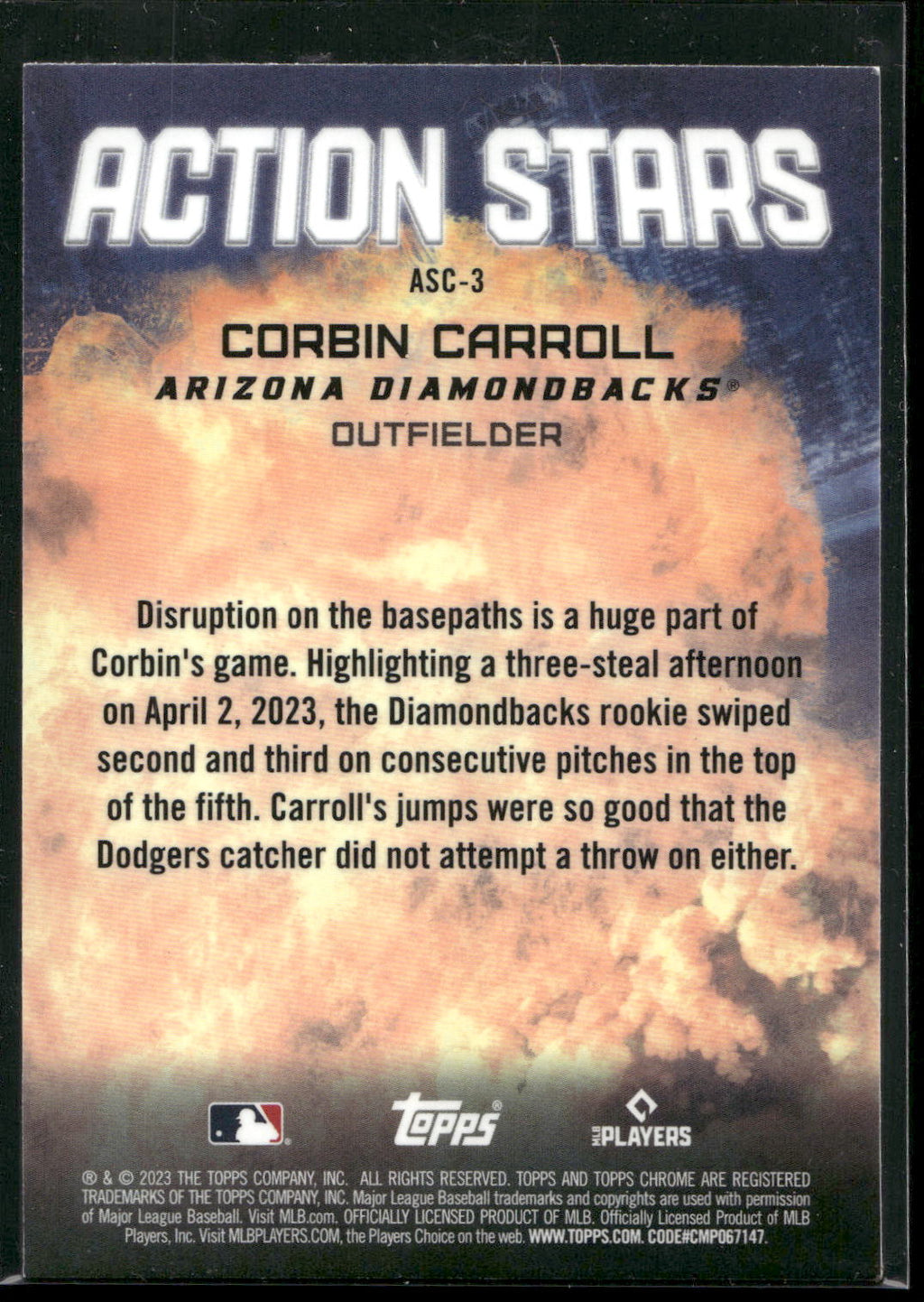 2023 Topps Chrome Update #ASC-3 Corbin Carroll Action Stars